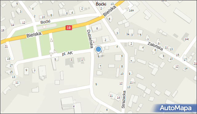 Boćki, Dubieńska, 5, mapa Boćki