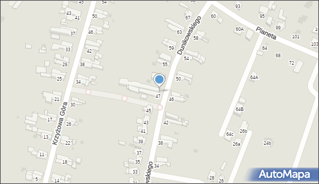 Bytom, Dunikowskiego Ksawerego, 49, mapa Bytomia