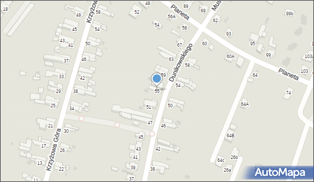 Bytom, Dunikowskiego Ksawerego, 55, mapa Bytomia