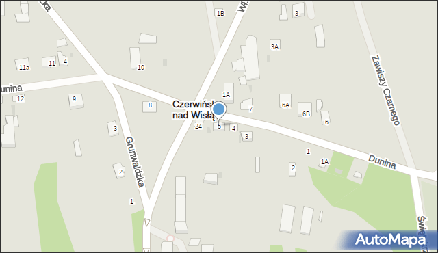 Czerwińsk nad Wisłą, Dunina Piotra, 5, mapa Czerwińsk nad Wisłą