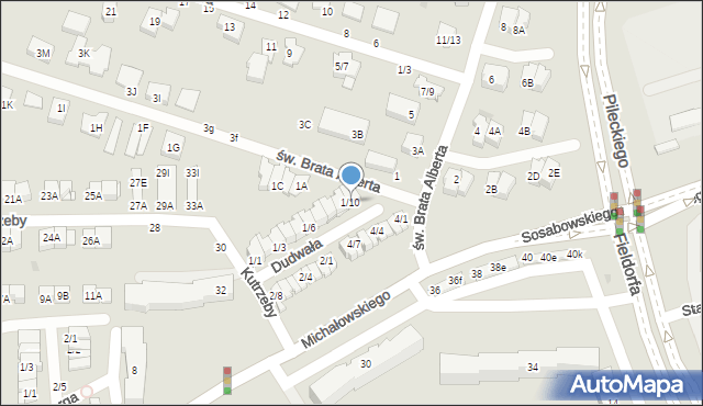 Częstochowa, Dudwała Hieronima, por., 1/10, mapa Częstochowy