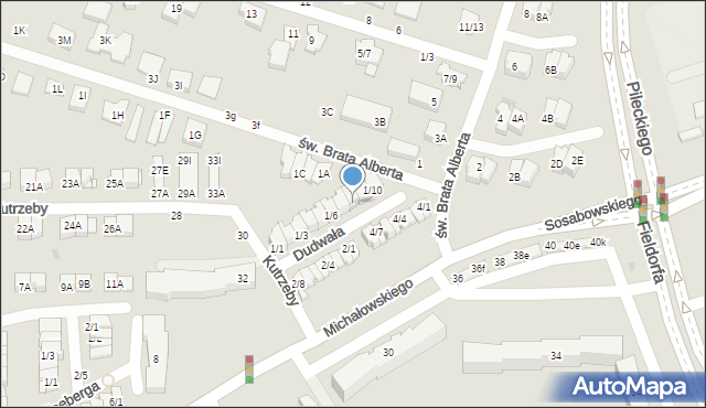 Częstochowa, Dudwała Hieronima, por., 1/8, mapa Częstochowy