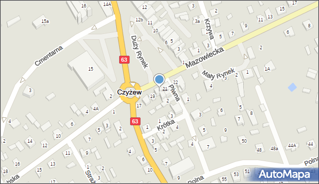 Czyżew, Duży Rynek, 20, mapa Czyżew