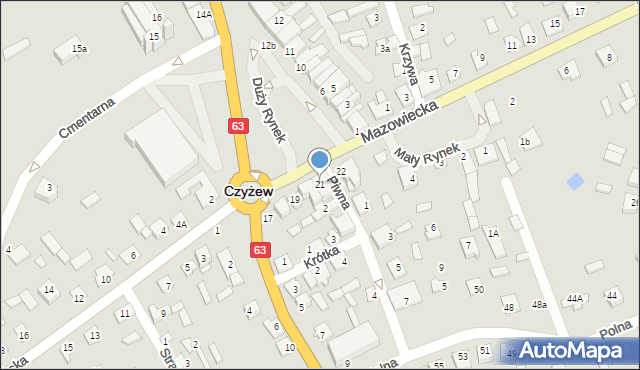 Czyżew, Duży Rynek, 21, mapa Czyżew