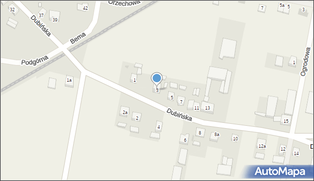 Dąbrowa, Dubińska, 3, mapa Dąbrowa