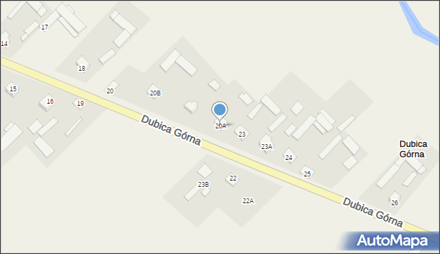 Dubica Górna, Dubica Górna, 20A, mapa Dubica Górna