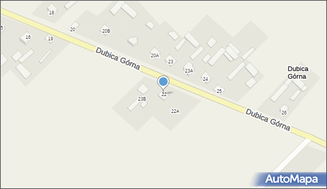 Dubica Górna, Dubica Górna, 22, mapa Dubica Górna