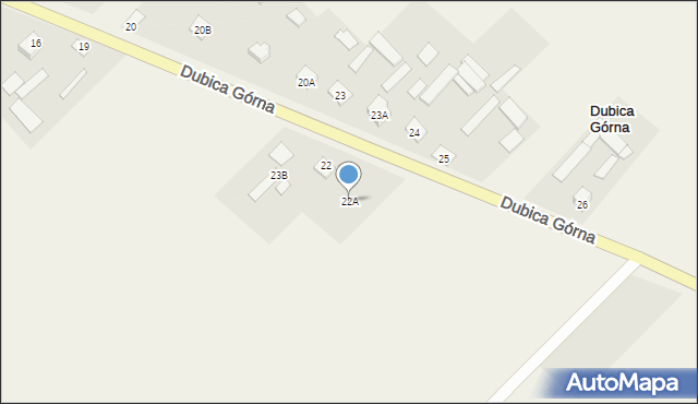 Dubica Górna, Dubica Górna, 22A, mapa Dubica Górna