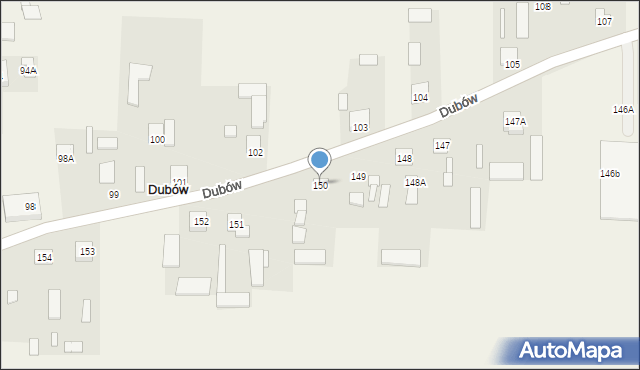 Dubów, Dubów, 150, mapa Dubów