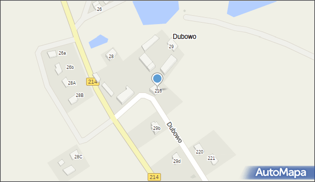 Dubowo, Dubowo, 216, mapa Dubowo