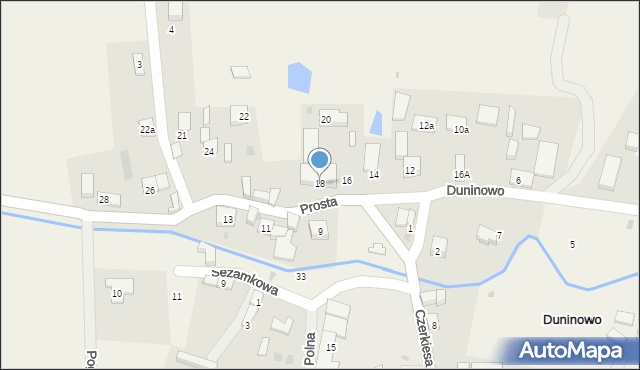 Duninowo, Duninowo, 18A, mapa Duninowo