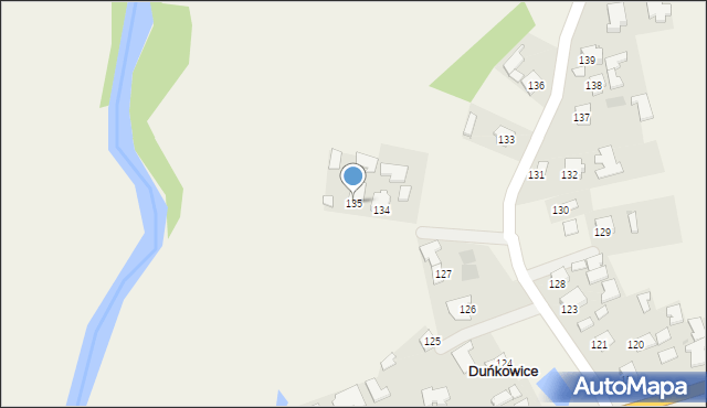 Duńkowice, Duńkowice, 135, mapa Duńkowice