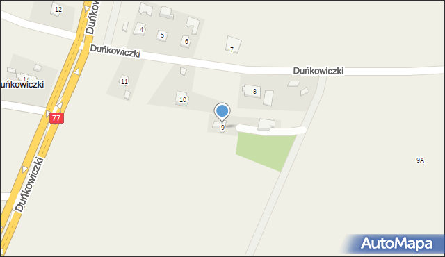 Duńkowiczki, Duńkowiczki, 9, mapa Duńkowiczki