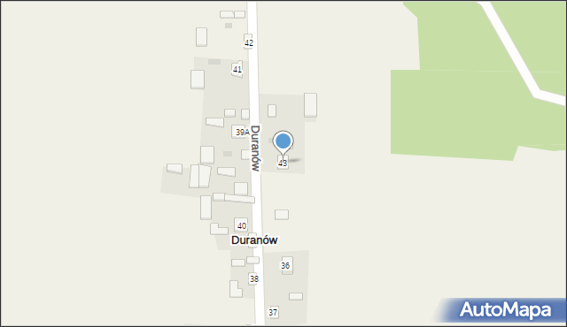 Duranów, Duranów, 43, mapa Duranów