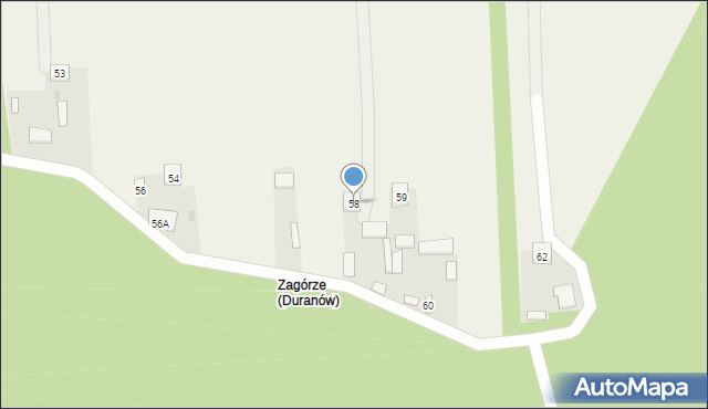 Duranów, Duranów, 58, mapa Duranów