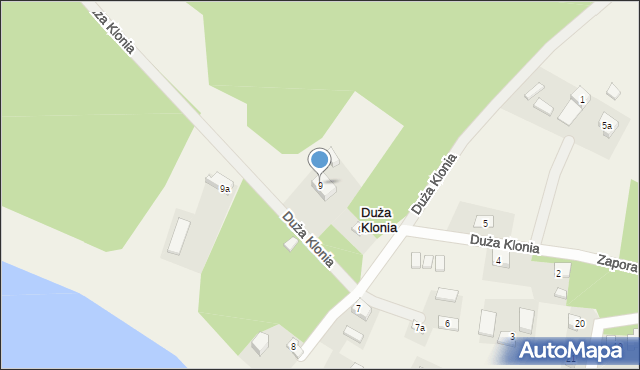 Duża Klonia, Duża Klonia, 9, mapa Duża Klonia