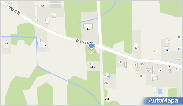 Duży Dół, Duży Dół, 28A, mapa Duży Dół