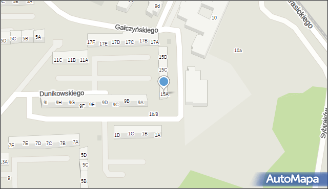 Gdańsk, Dunikowskiego Ksawerego, 15A, mapa Gdańska