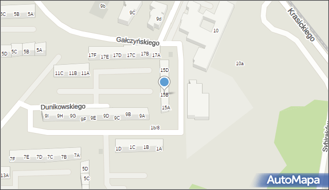 Gdańsk, Dunikowskiego Ksawerego, 15B, mapa Gdańska