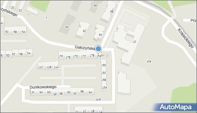 Gdańsk, Dunikowskiego Ksawerego, 17A, mapa Gdańska