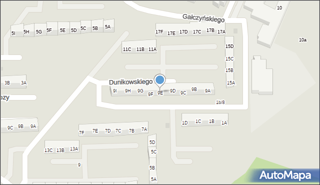 Gdańsk, Dunikowskiego Ksawerego, 9E, mapa Gdańska