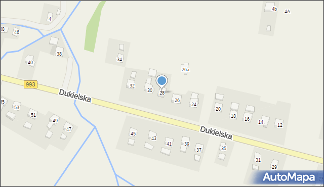 Głojsce, Dukielska, 28, mapa Głojsce