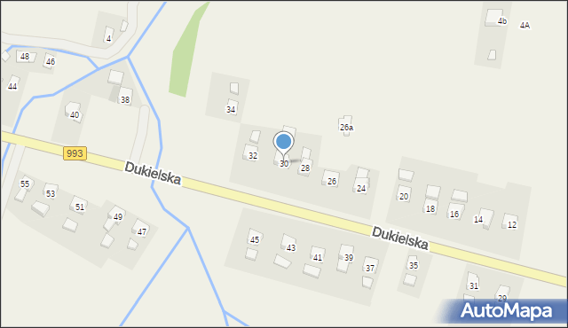 Głojsce, Dukielska, 30, mapa Głojsce