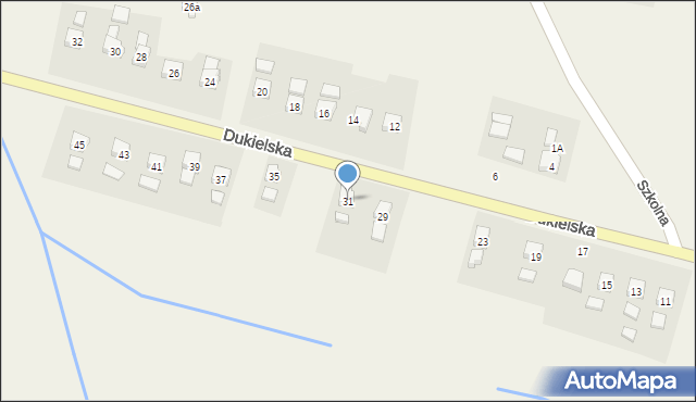 Głojsce, Dukielska, 31, mapa Głojsce