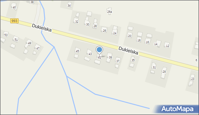 Głojsce, Dukielska, 41, mapa Głojsce