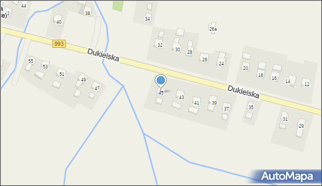 Głojsce, Dukielska, 45, mapa Głojsce