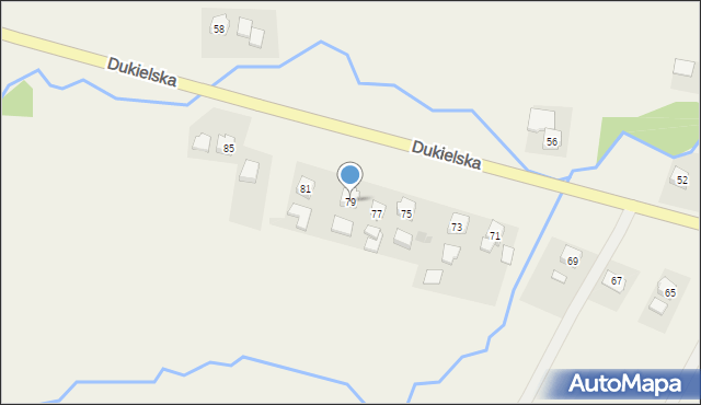 Głojsce, Dukielska, 79, mapa Głojsce