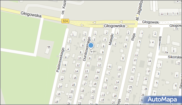 Góra, Dunikowskiego Ksawerego, 7, mapa Góra