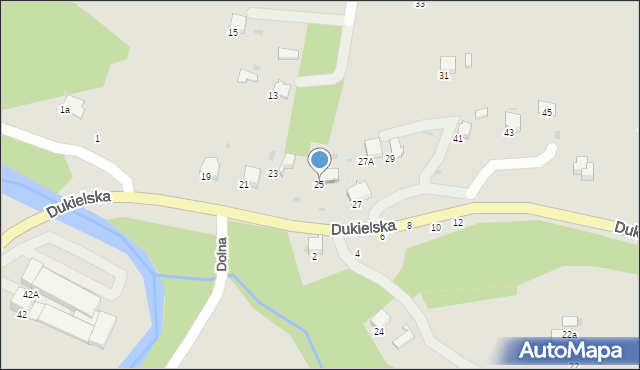 Gorlice, Dukielska, 25, mapa Gorlic