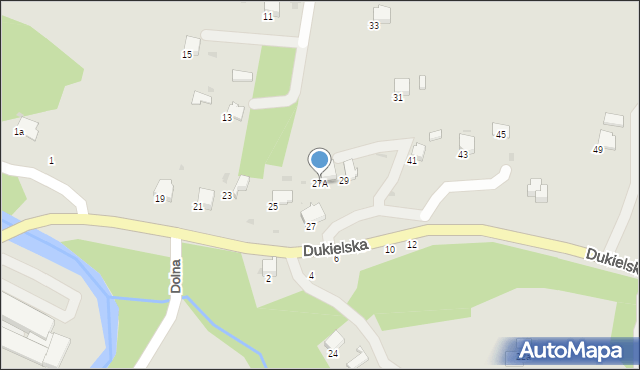 Gorlice, Dukielska, 27A, mapa Gorlic