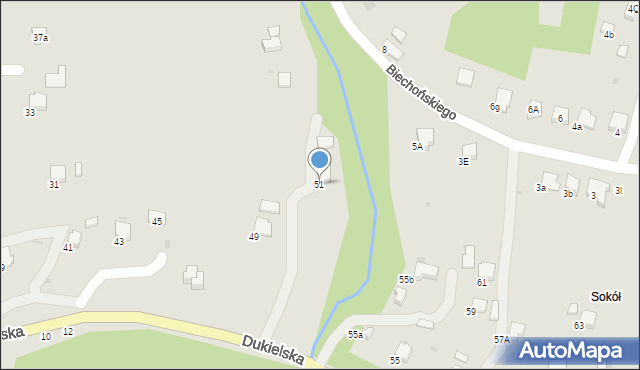 Gorlice, Dukielska, 51, mapa Gorlic