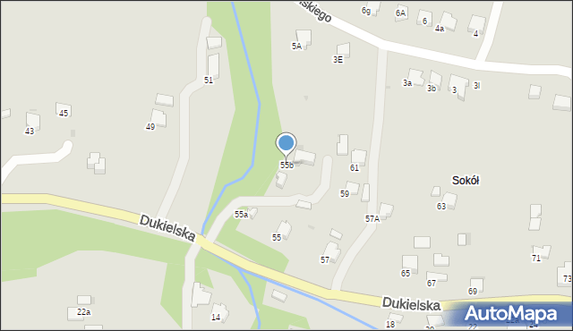 Gorlice, Dukielska, 55b, mapa Gorlic