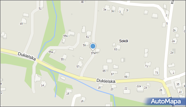 Gorlice, Dukielska, 57A, mapa Gorlic