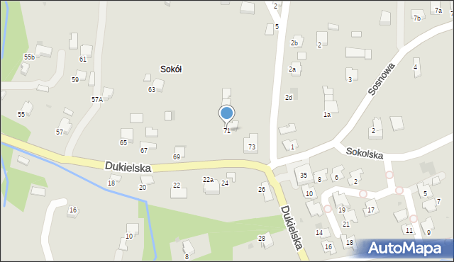 Gorlice, Dukielska, 71, mapa Gorlic