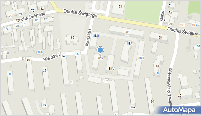 Inowrocław, Ducha Świętego, 88/IV, mapa Inowrocławia