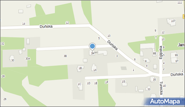 Janinów, Duńska, 3A, mapa Janinów