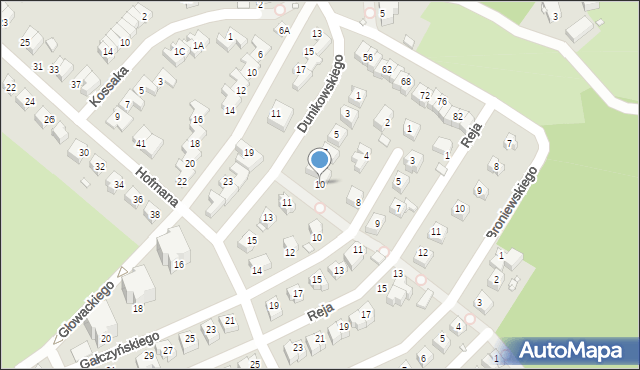 Jelenia Góra, Dunikowskiego Ksawerego, 9A, mapa Jelenia Góra