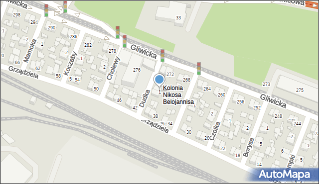 Katowice, Dudka Franciszka, 1, mapa Katowic