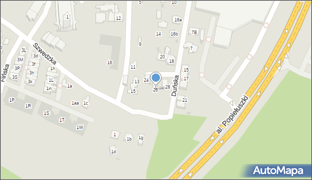 Kielce, Duńska, 26, mapa Kielc