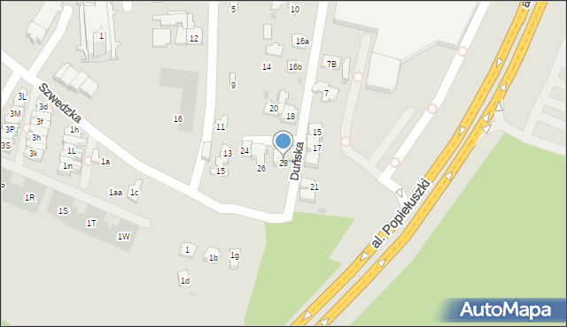 Kielce, Duńska, 28, mapa Kielc