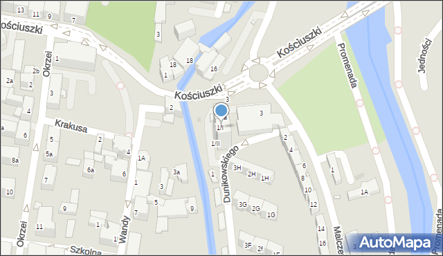 Kłodzko, Dunikowskiego Ksawerego, 1/I, mapa Kłodzka