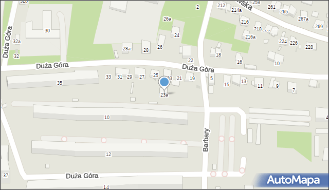 Kraków, Duża Góra, 23a, mapa Krakowa