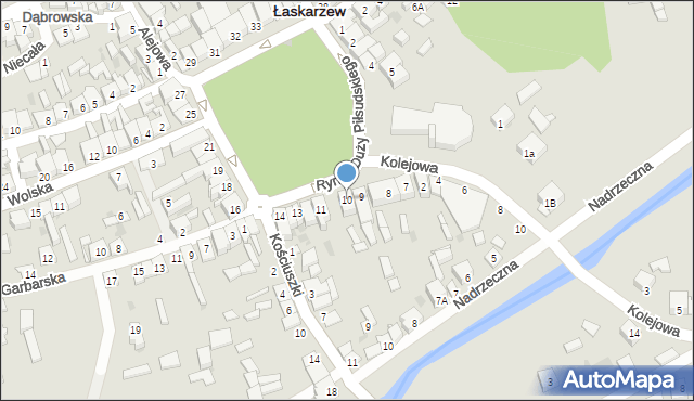 Łaskarzew, Duży Rynek Piłsudskiego Józefa, marsz., 10, mapa Łaskarzew