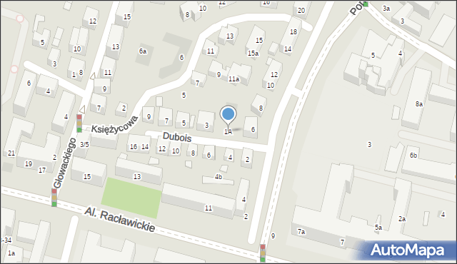 Lublin, Dubois Stanisława, 1A, mapa Lublina