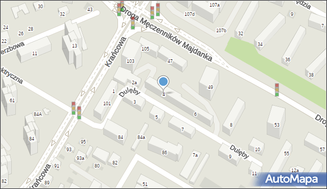 Lublin, Dulęby Kazimierza, 4, mapa Lublina