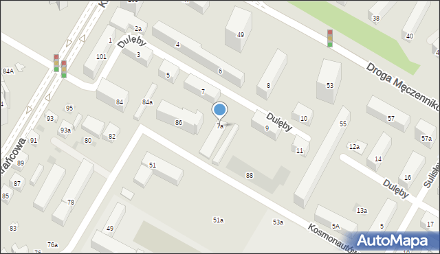 Lublin, Dulęby Kazimierza, 7a, mapa Lublina